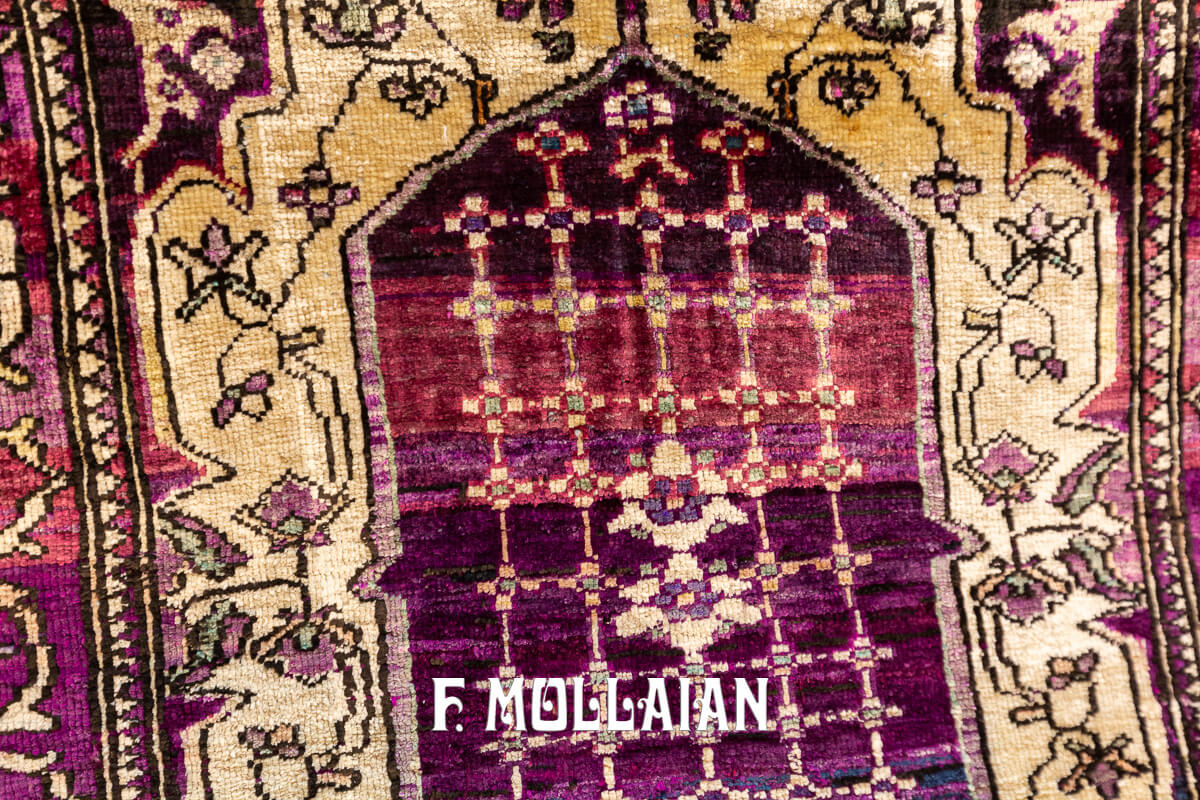 Tappeto Farahan in Seta Color Viola n°:684295